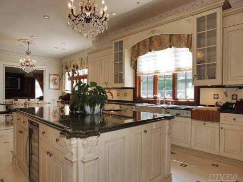 Traditional white kitchen crystal chandeliers