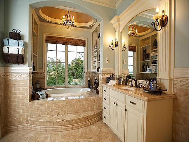 spacious master bathroom custom vanity